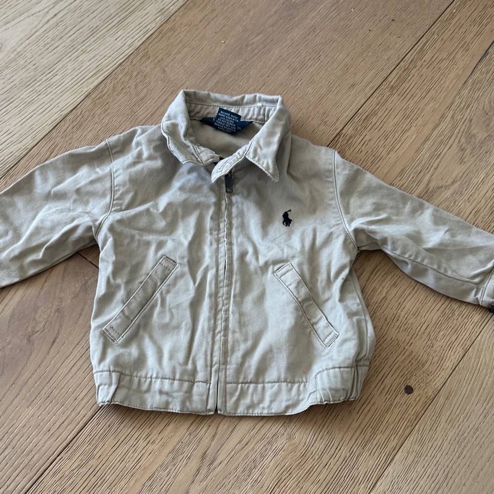 Ralph Lauren tan Jacket with Navy Logo 12m